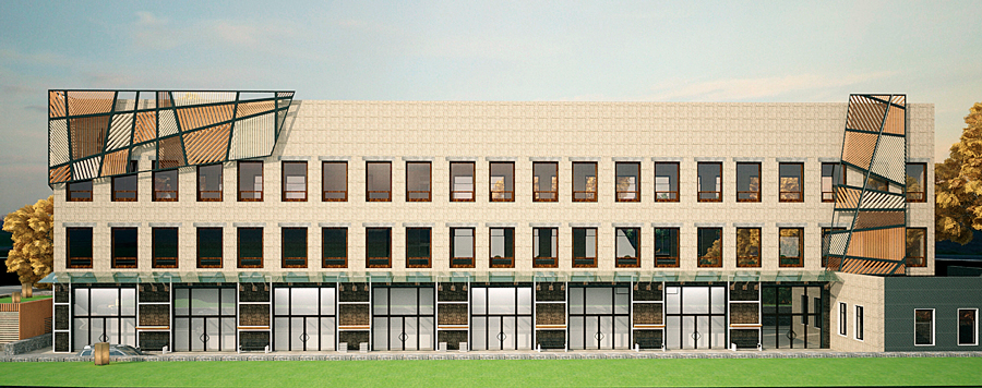 Проект фасадов 4го цеха корпуса фабрики Заря